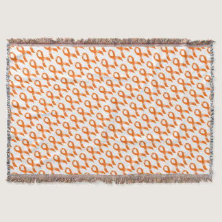 Leukemia Orange Ribbon Throw Blanket