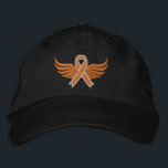 Leukemia Orange Ribbon Wings Embroidered Baseball Cap<br><div class="desc">Ideal to wear as a tribute and in memory in addition to wear as warrior, fighter, survivor and strong advocate.</div>