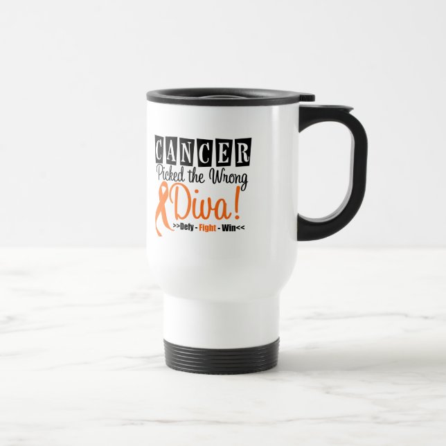 Leukemia Picked The Wrong Diva v2 Travel Mug (Right)