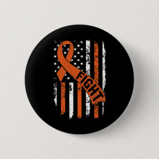 Leukemia Ribbon Fight American Flag Leukemia Aware Button