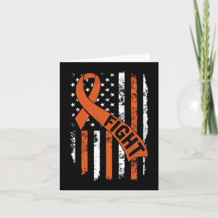 Leukemia Ribbon Fight American Flag Leukemia Aware Card