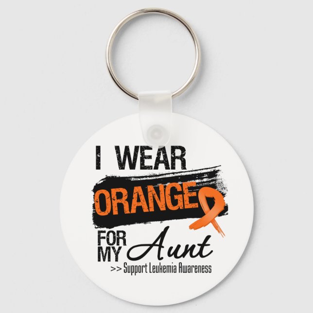 Leukemia Ribbon For My Aunt Keychain (Front)