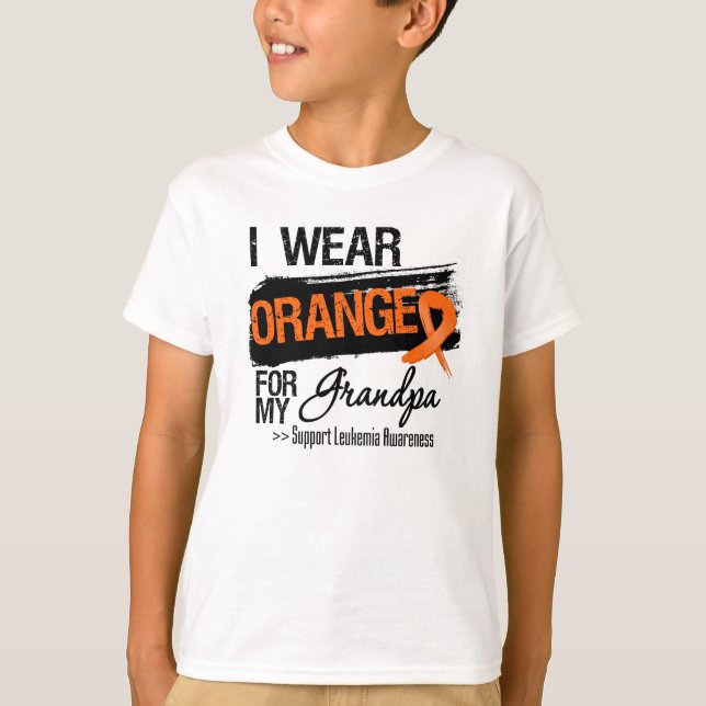 Leukemia Ribbon For My Grandpa T-Shirt (Front)