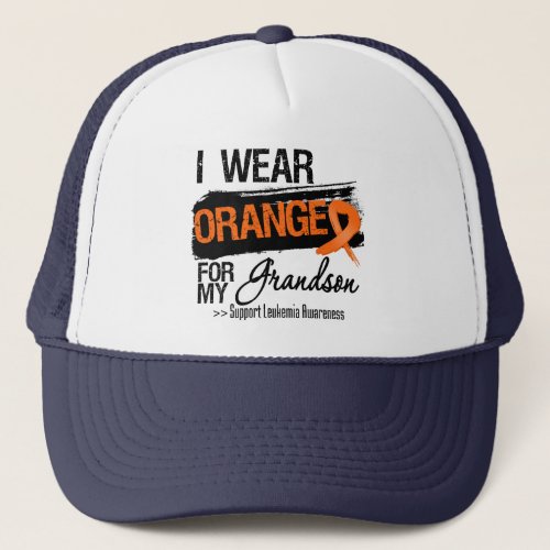 Leukemia Ribbon For My Grandson Trucker Hat