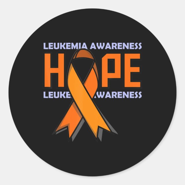 Leukemia Ribbon  Leukemia Awareness  Classic Round Sticker (Front)