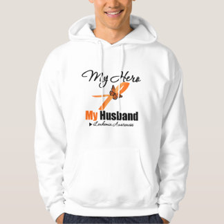 Leukemia Ribbon My HERO My Husband Hoodie