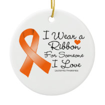 Leukemia Ribbon Someone I Love Ceramic Ornament