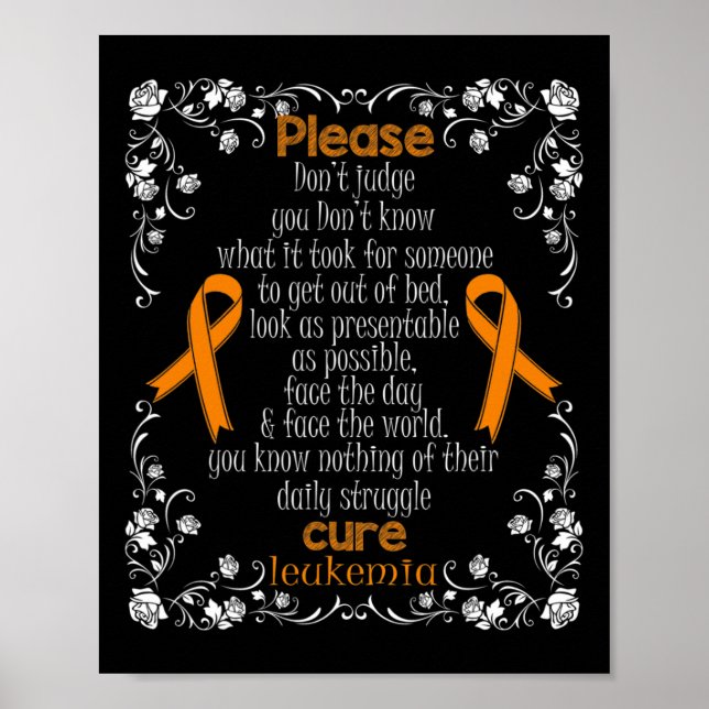 Leukemia Support Leukemia Awareness T Shirt  Poster (Front)