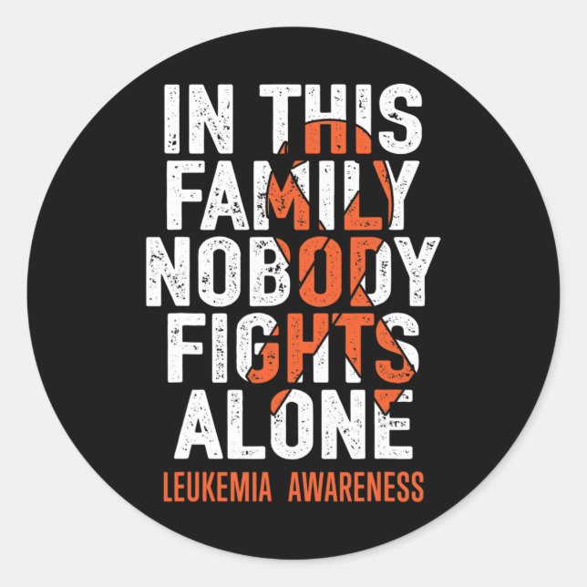Leukemia Support Squad Fighter Warrior Leukemia Aw Classic Round Sticker (Front)