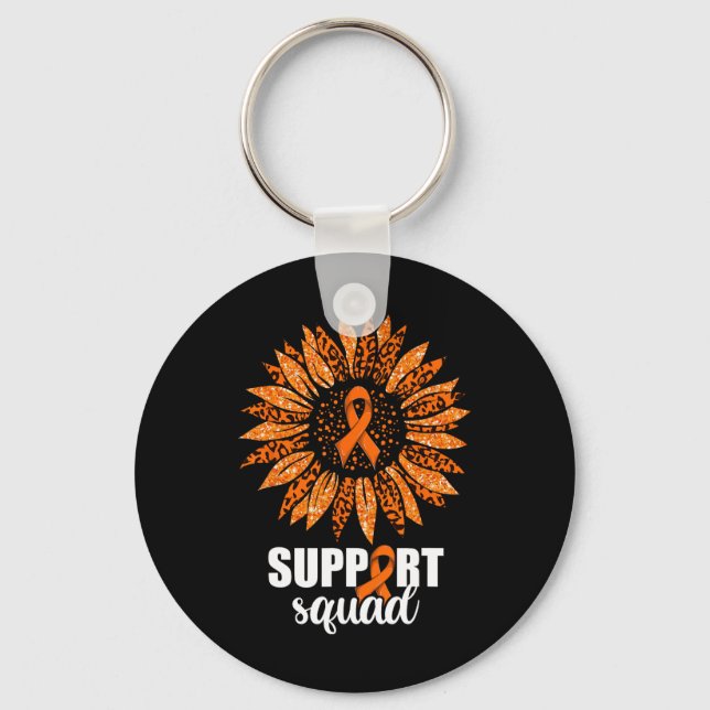 Leukemia Support Squad Shirt Keychain (Front)