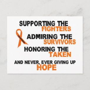 LEUKEMIA Supporting Admiring Honoring 3 Postcard