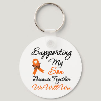 Leukemia Supporting My Son Keychain