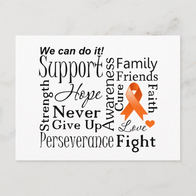 Leukemia Supportive Words Postcard (Front)