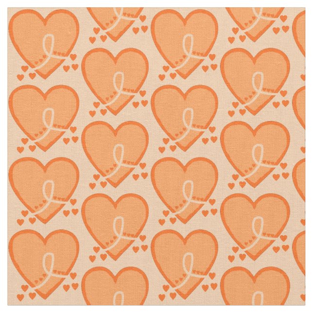 Leukemia Survival Heart Fabric (Close Up)