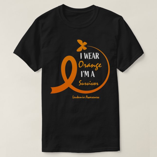 Leukemia Survivor Awareness Butterfly T-Shirt (Design Front)