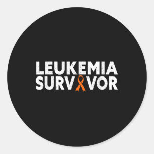 Leukemia Survivor - Awareness Month Orange Ribbon  Classic Round Sticker