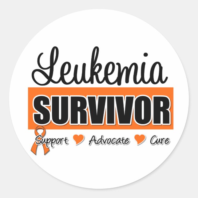 Leukemia Survivor Badge Classic Round Sticker (Front)