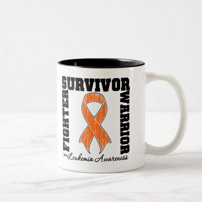Leukemia Survivor Fighter Warrior Two-Tone Coffee Mug (Right)