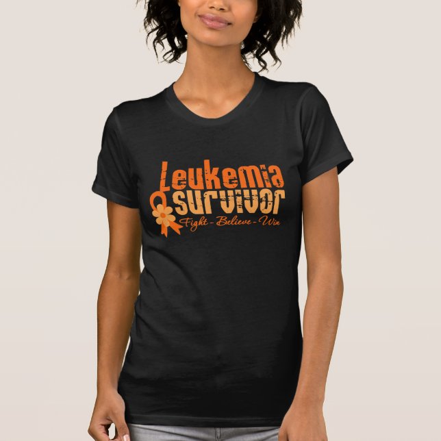 Leukemia Survivor Flower Ribbon T-Shirt (Front)