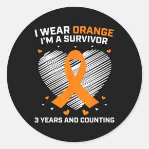 Leukemia Survivor Gifts 3 Years Cancer Free Awaren Classic Round Sticker