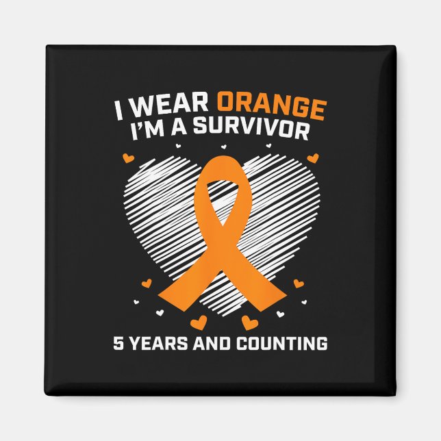 Leukemia Survivor Gifts 5 Years Cancer Free Awaren Magnet (Front)