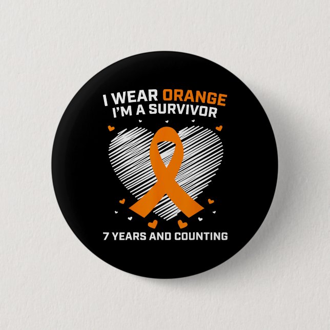 Leukemia Survivor Gifts 7 Years Cancer Free Awaren Button (Front)