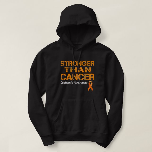 Leukemia Survivor Stronger Than Cancer Leukemia Ca Hoodie (Design Front)