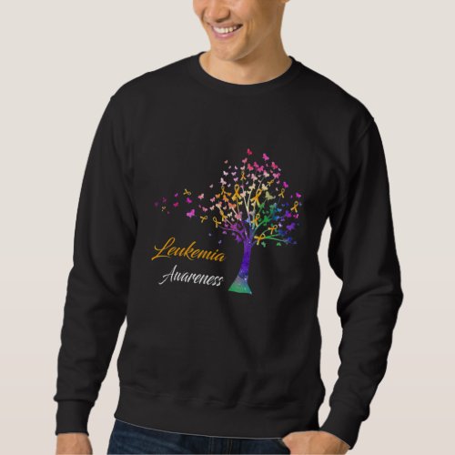 Leukemia Tree Ribbons Leukemia Awareness Support L Sweatshirt