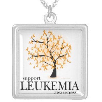 Leukemia Tree Silver Plated Necklace by fightcancertees at Zazzle