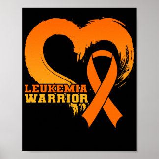 Leukemia Warrior Awareness Heart Poster