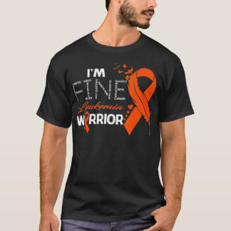 Leukemia Warrior Im Fine Feather Ribbon  T-Shirt
