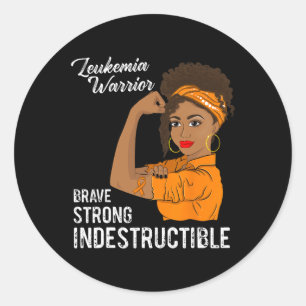 Leukemia Warrior Indestructible Cancer Survivor Aw Classic Round Sticker