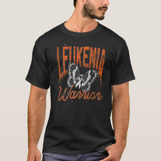 Leukemia Warrior Orange Ribbon Butterfly Leukemia  T-Shirt