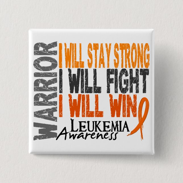 Leukemia Warrior Pinback Button (Front)