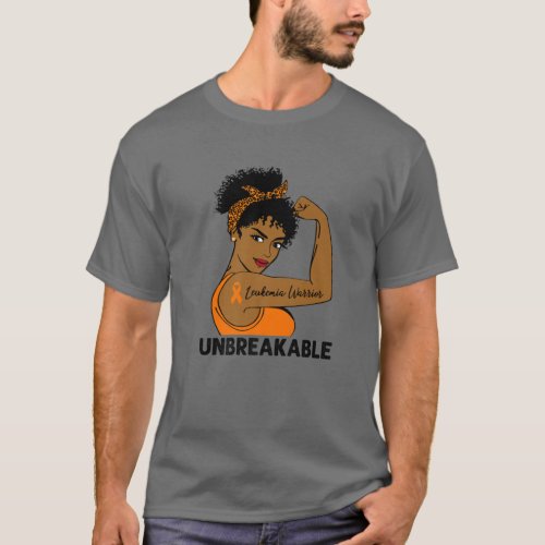 Leukemia Warrior Strong Black Women Unbreakable Aw T_Shirt
