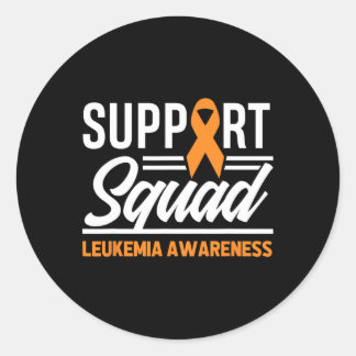 Leukemia Warrior Support Squad Leukemia Cancer Awa Classic Round Sticker