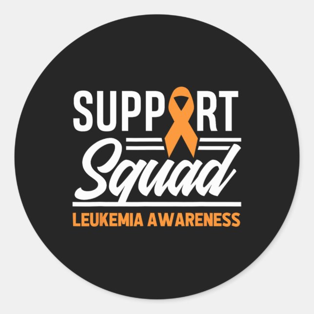 Leukemia Warrior Support Squad Leukemia Cancer Awa Classic Round Sticker (Front)