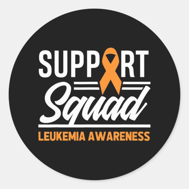 Leukemia Warrior Support Squad Leukemia Cancer Awa Classic Round Sticker (Front)