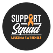 Leukemia Warrior Support Squad Leukemia Cancer Awa Classic Round Sticker