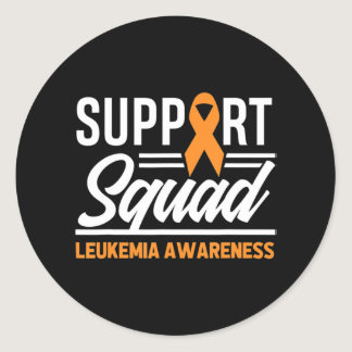 Leukemia Warrior Support Squad Leukemia Cancer Awa Classic Round Sticker