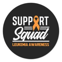 Leukemia Warrior Support Squad Leukemia Cancer Awa Classic Round Sticker
