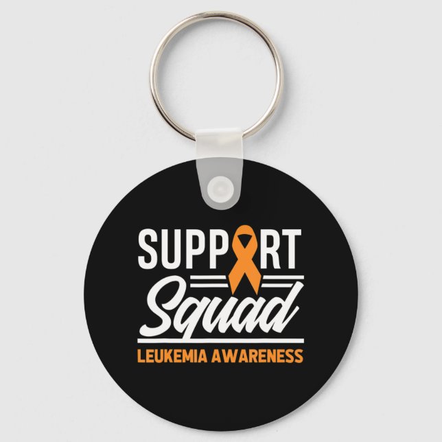 Leukemia Warrior Support Squad Leukemia Cancer Awa Keychain (Front)