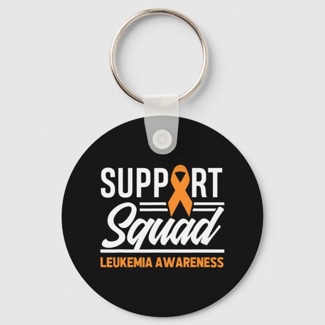 Leukemia Warrior Support Squad Leukemia Cancer Awa Keychain (Front)