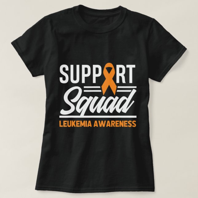 Leukemia Warrior Support Squad Leukemia Cancer Awa T-Shirt (Design Front)