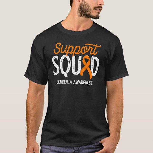 Leukemia Warrior Support Squad Survivor Awareness  T-Shirt (Front)