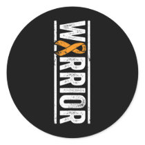 Leukemia Warrior - Vertical Orange Cancer Awarenes Classic Round Sticker