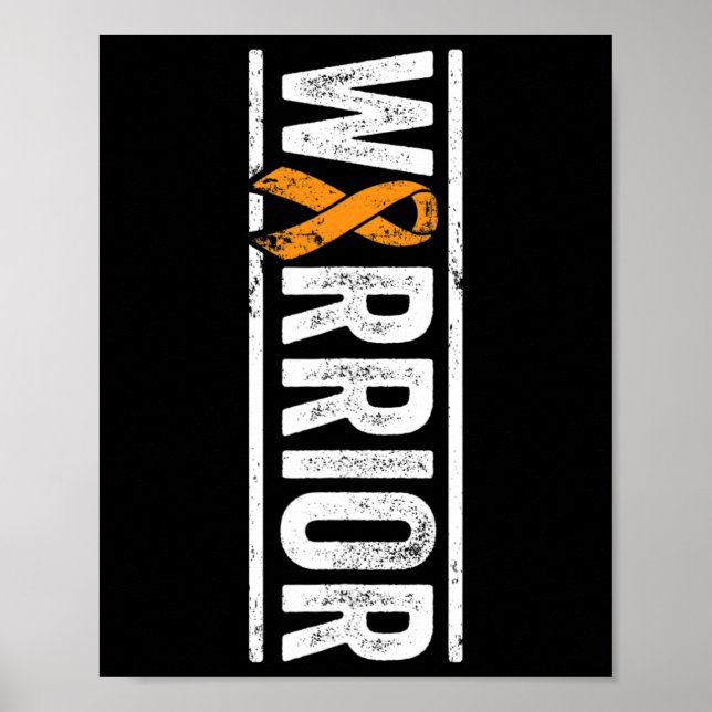 Leukemia Warrior - Vertical Orange Cancer Awarenes Poster (Front)