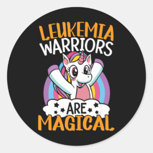 Leukemia Warriors Are Magical Unicorn Leukemia Awa Classic Round Sticker