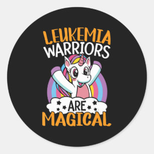 Leukemia Warriors Are Magical Unicorn Leukemia Awa Classic Round Sticker