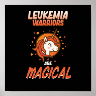 Leukemia Warriors Magical Awareness Orange Ribbon Poster